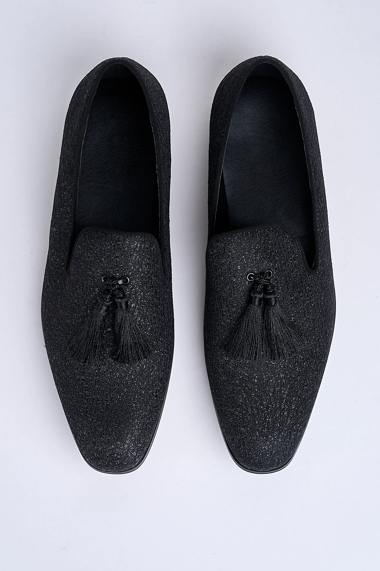 Alessandro Shimmer Tassel Loafers – Midnight Onyx - Image 6