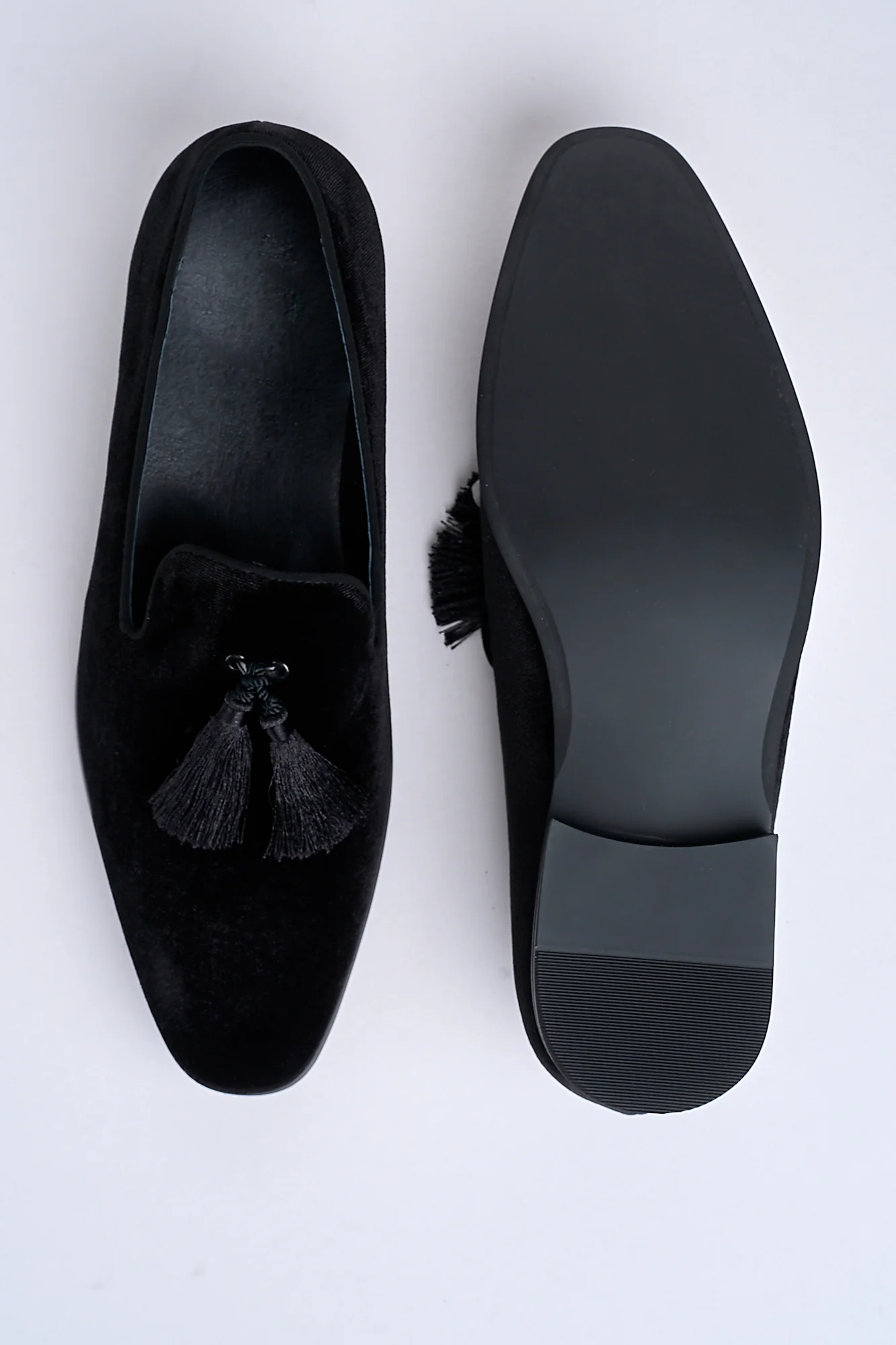 Alessandro Velvet Tassel Loafers – Jet Black - Image 5