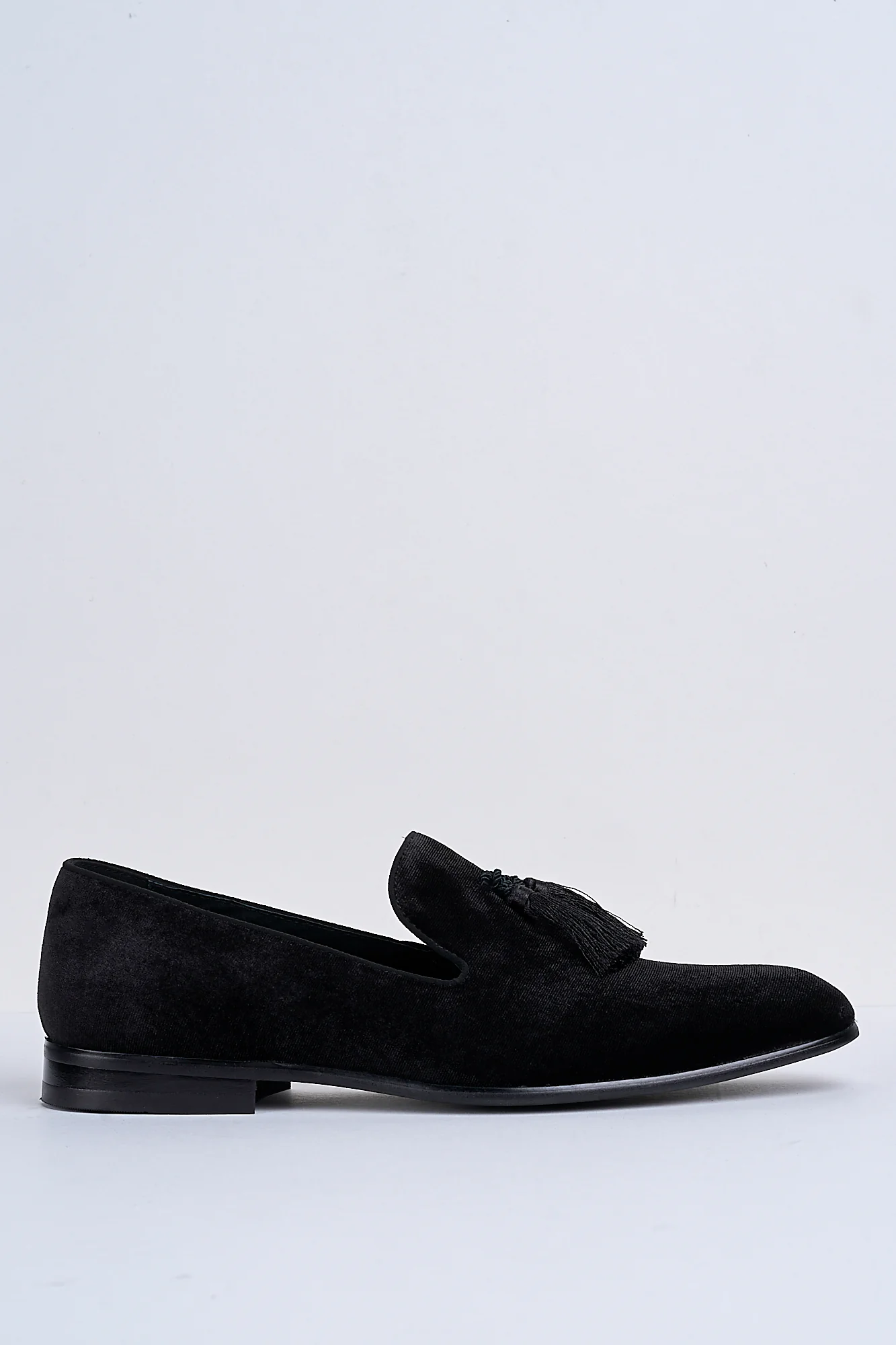 Alessandro Velvet Tassel Loafers – Jet Black - Image 8