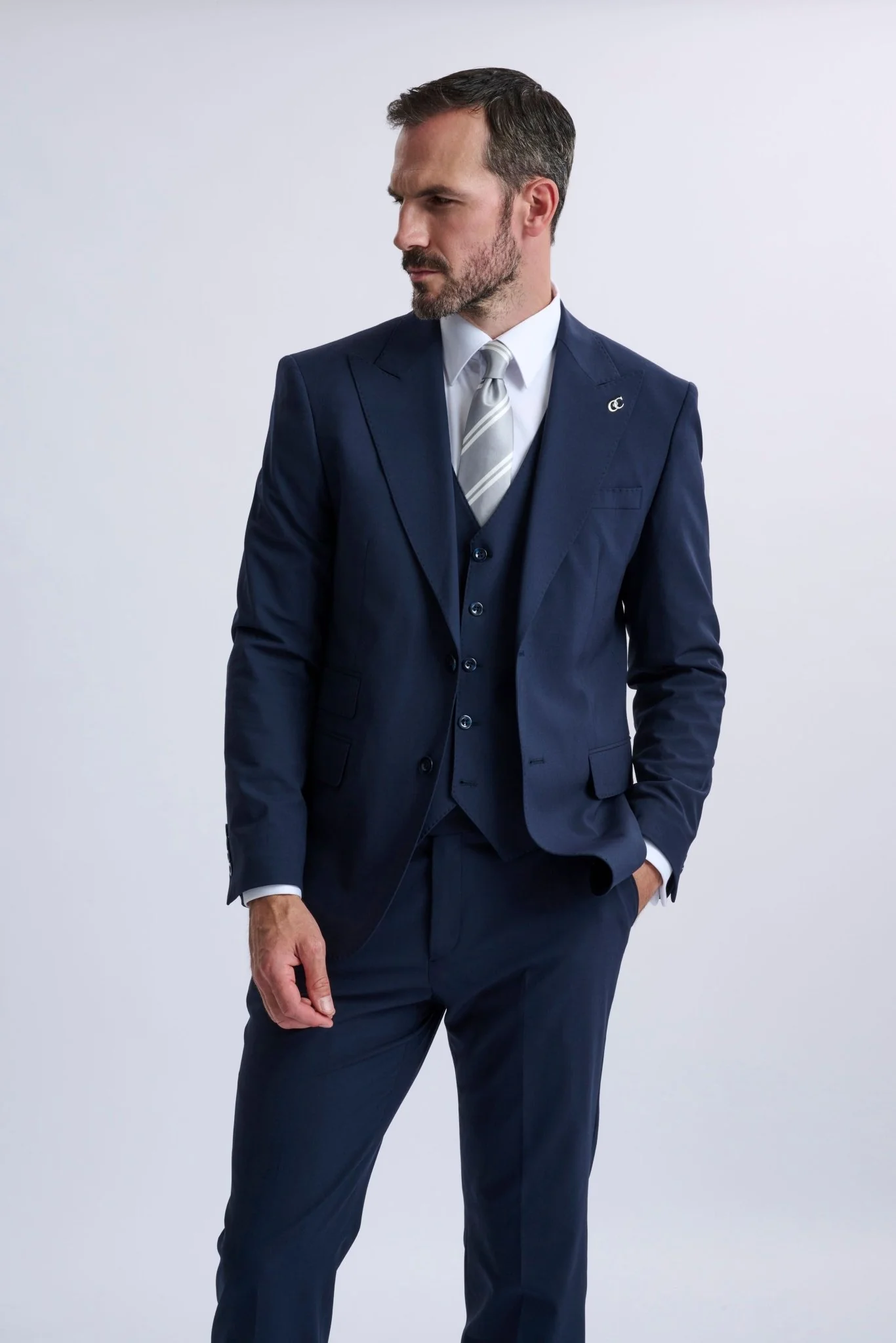 Amedeo 3-Piece Navy Suit - Image 6