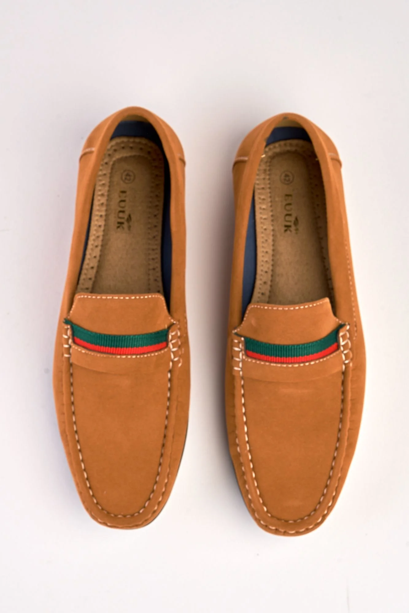 Azzurro Tan Suede Loafers - Image 4