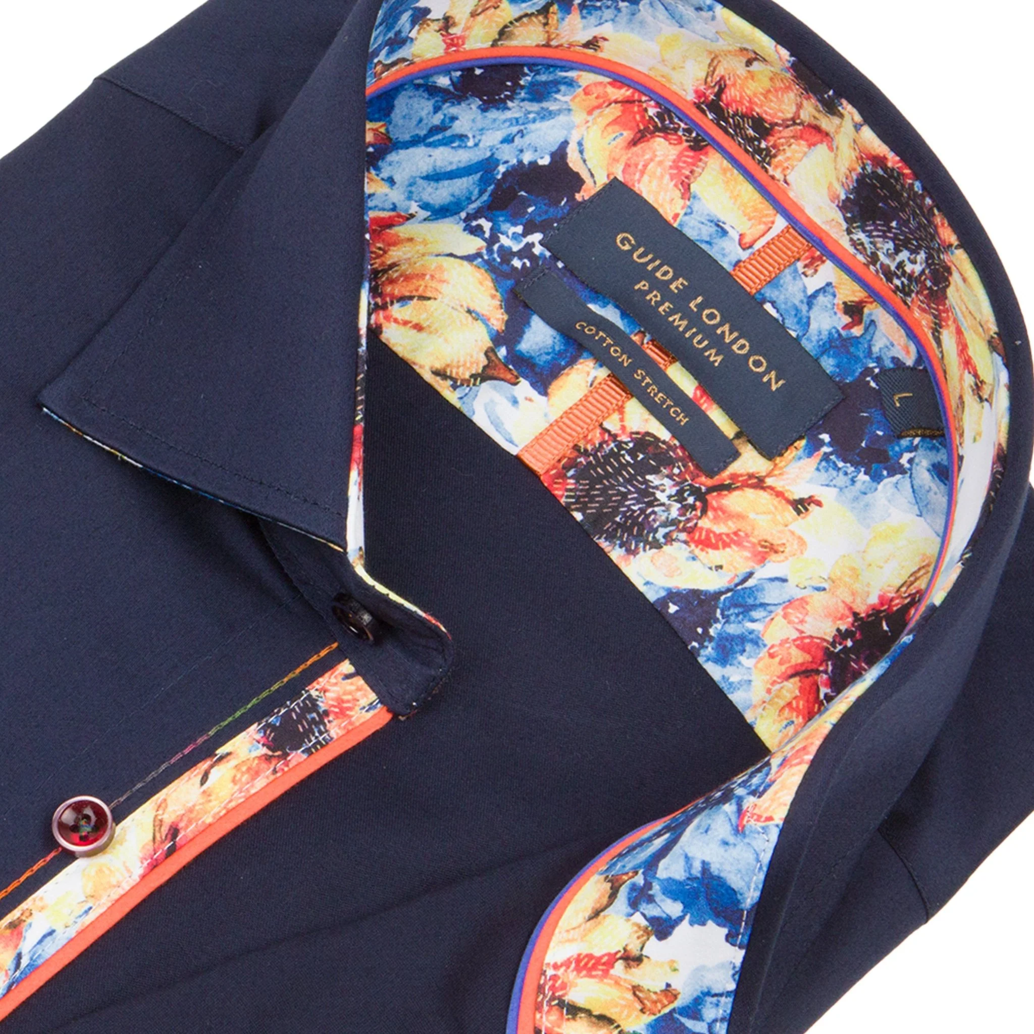 Navy Long Sleeve Plain But Not Plain Shirt - Image 2