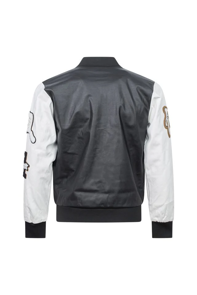 Black & White Varsity Patch Jacket – Slim Fit - Image 3
