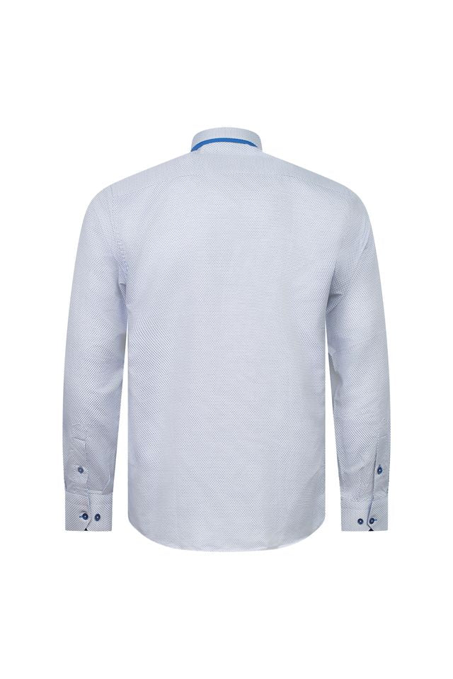 Blue Accent Micro-Dot Shirt - Image 3