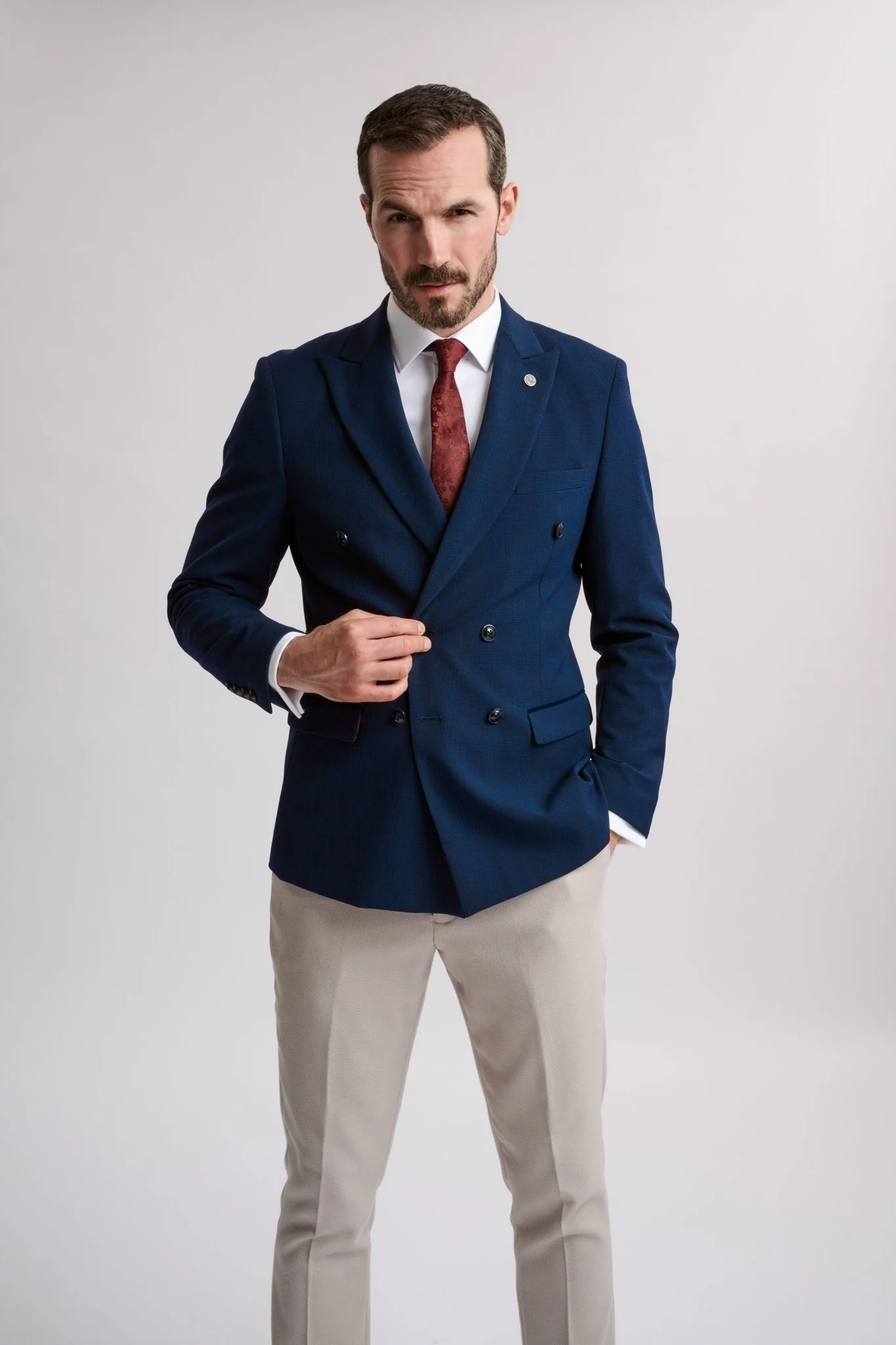 Bromley Double Breasted Navy Blazer - Image 3