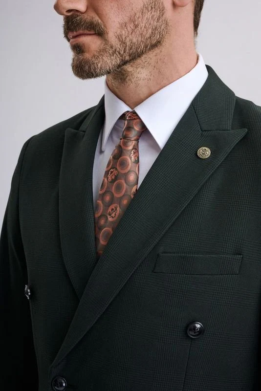 Bromley Olive Green Double Breasted Suit - Image 3