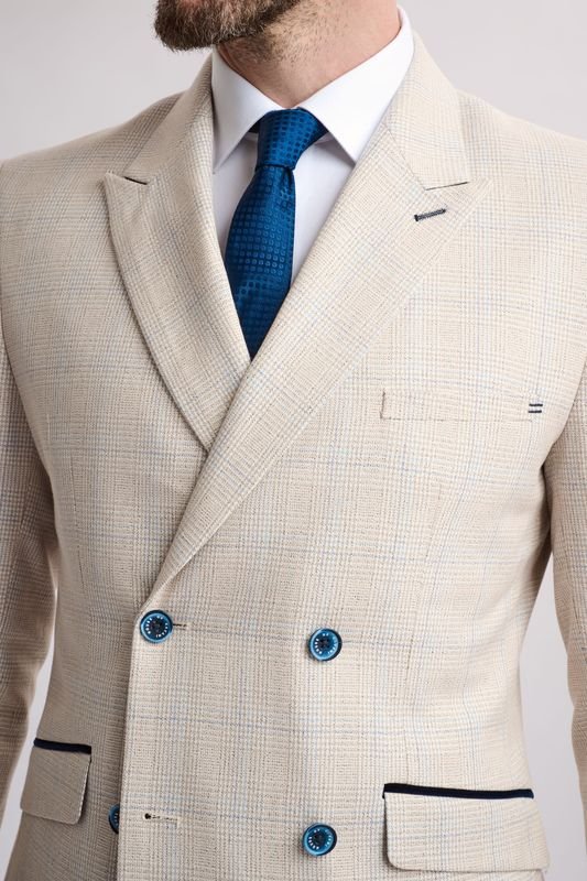 Caridi Beige Double Breasted Blazer - Image 3