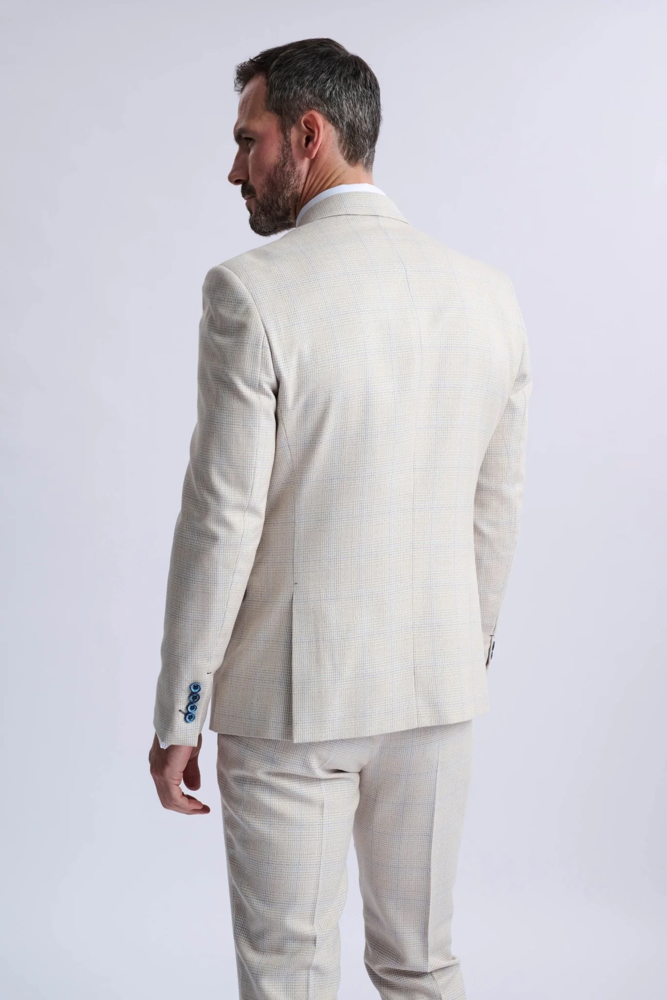 Caridi Beige Double Breasted Two Piece Suit - Image 4