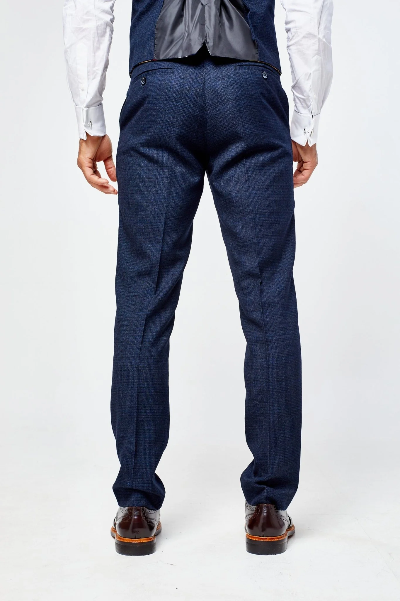 Caridi Navy Check Three Piece Suit - Image 11