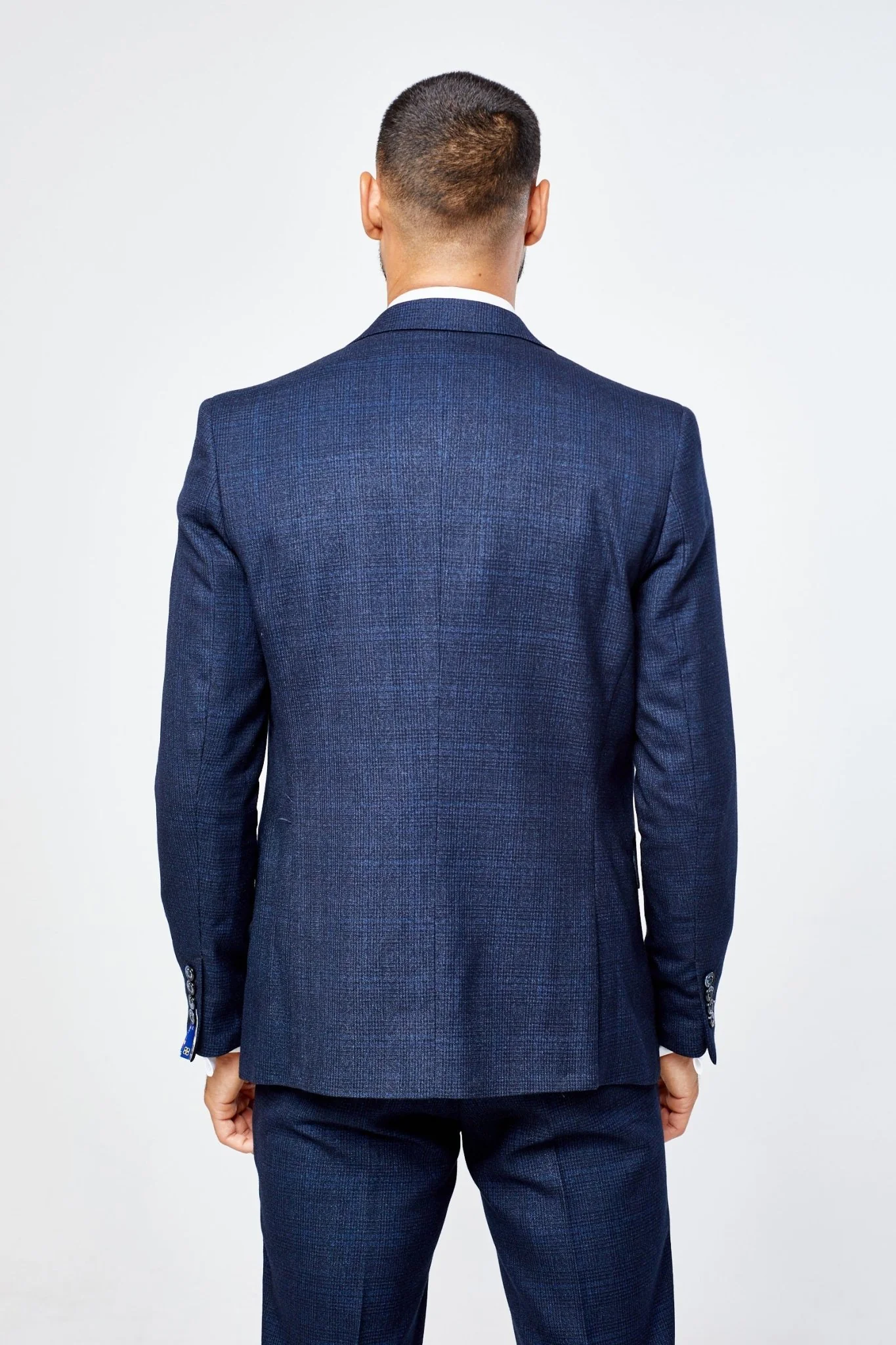 Caridi Navy Check Three Piece Suit - Image 3