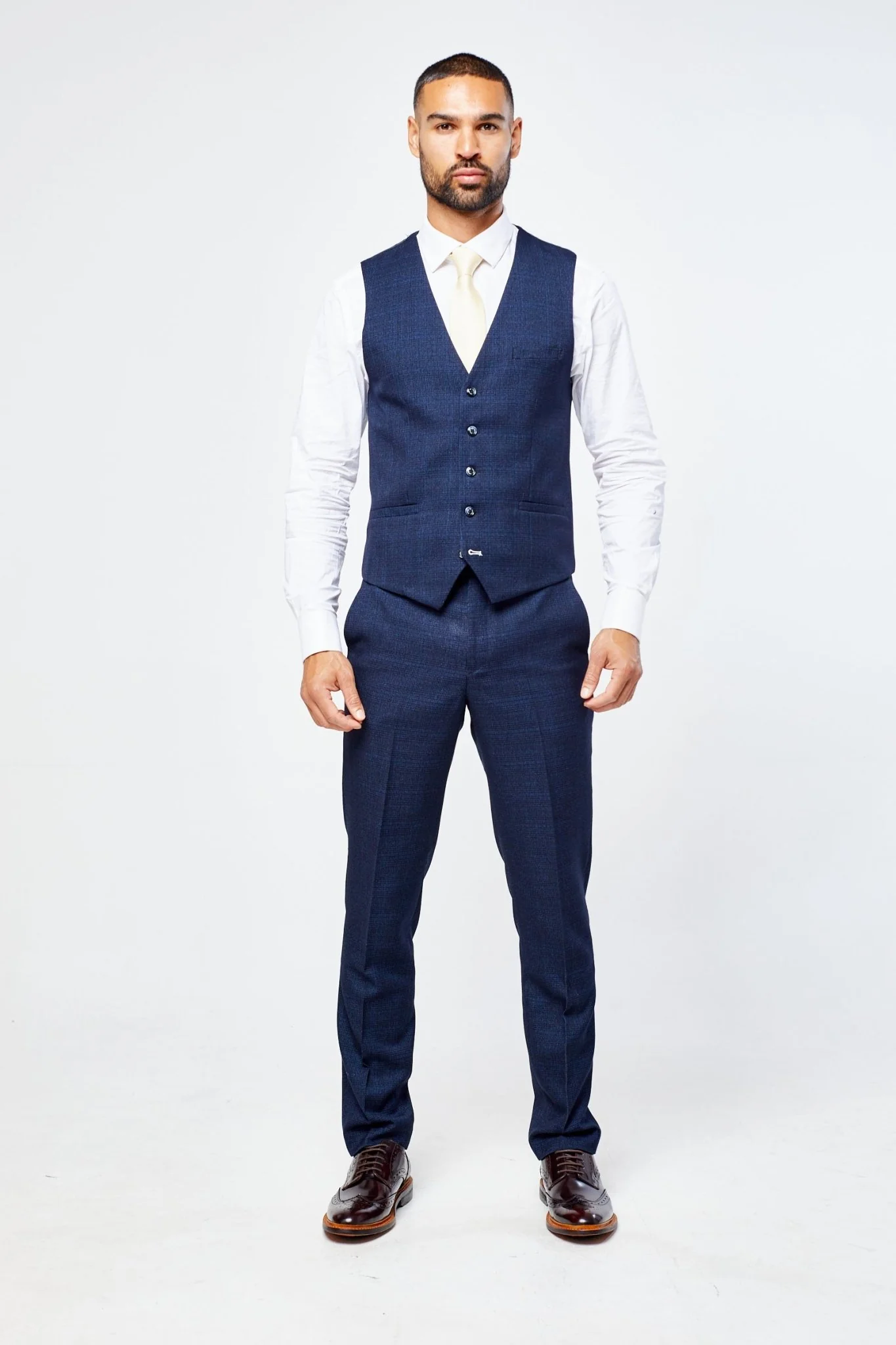 Caridi Navy Check Three Piece Suit - Image 6