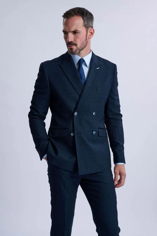 Caridi Navy Double Breasted Two Piece Suit - Image 3