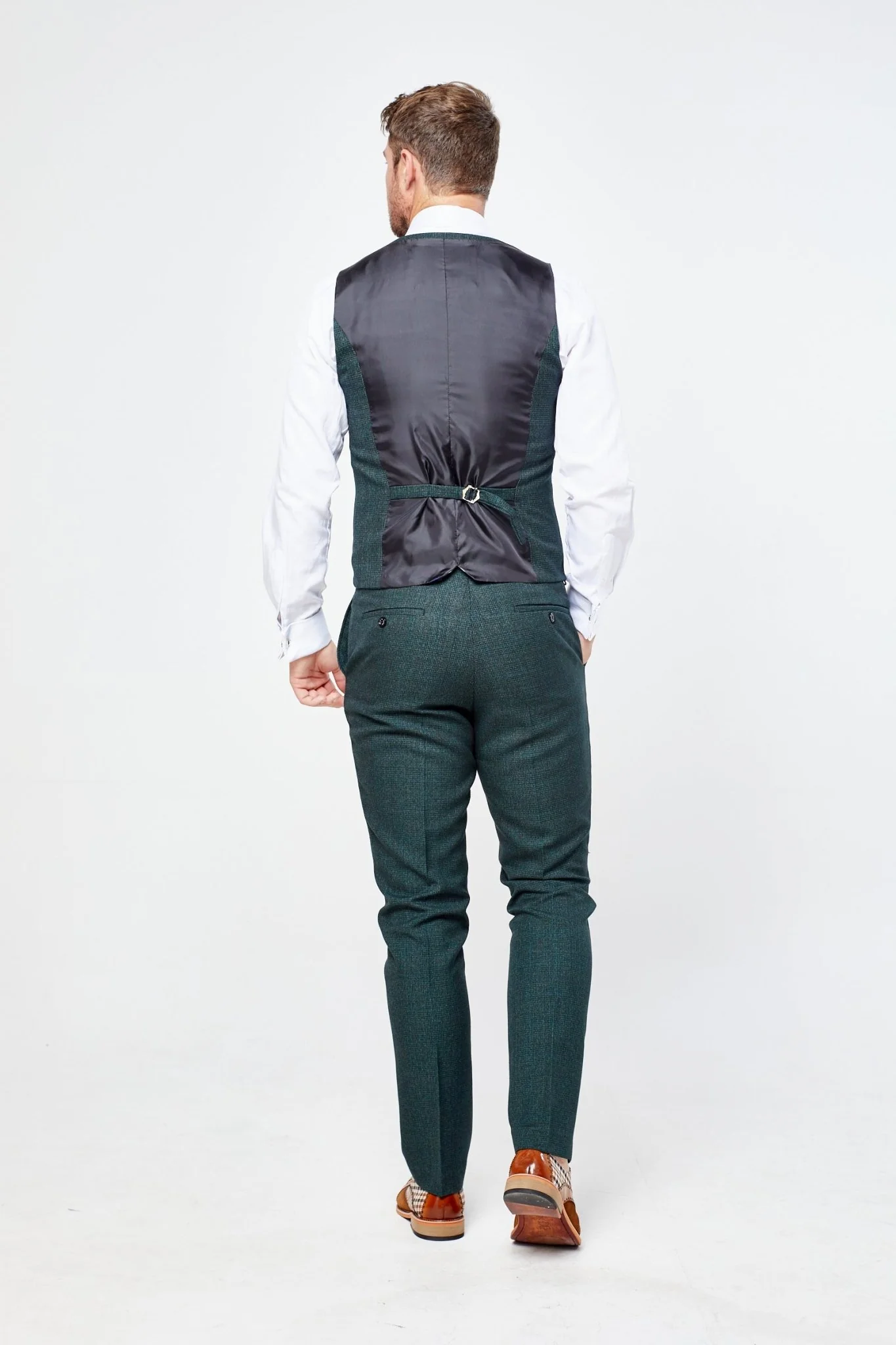 Caridi Olive Check Three Piece Suit - Image 7