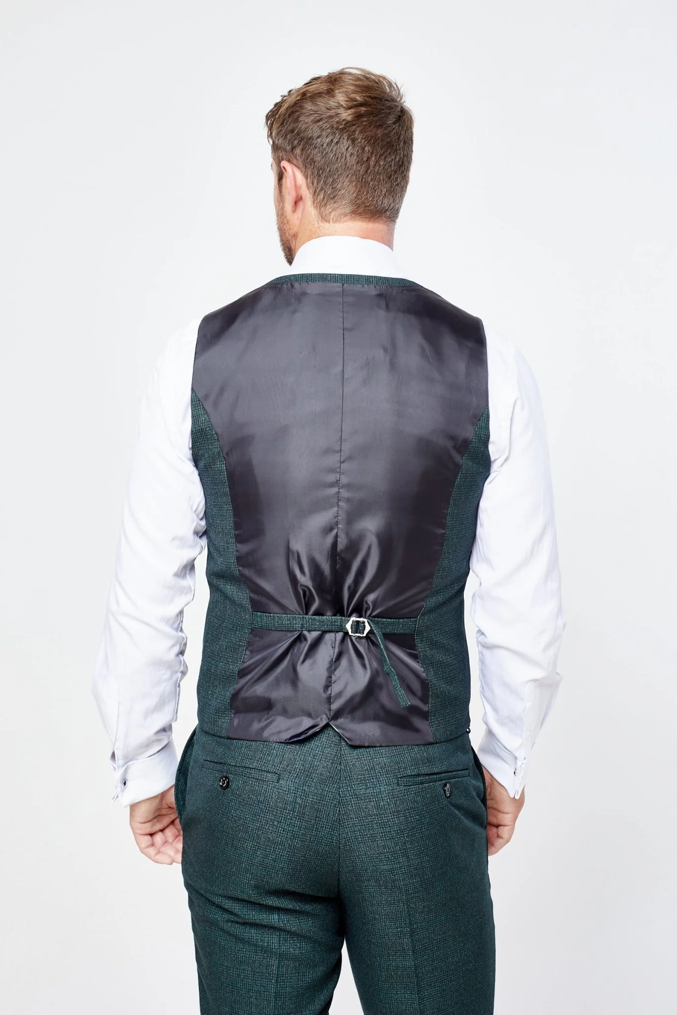 Caridi Olive Check Three Piece Suit - Image 8