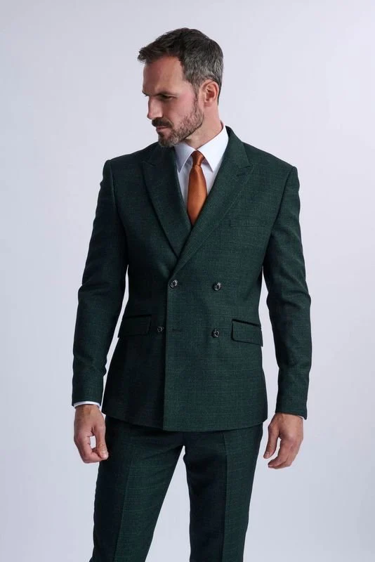 Caridi Olive Double Breasted Two Piece Suit - Image 3