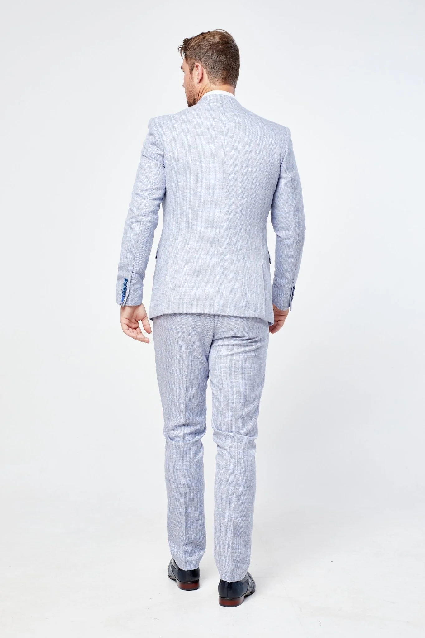 Caridi Sky Short Check Three Piece Suit - Image 5