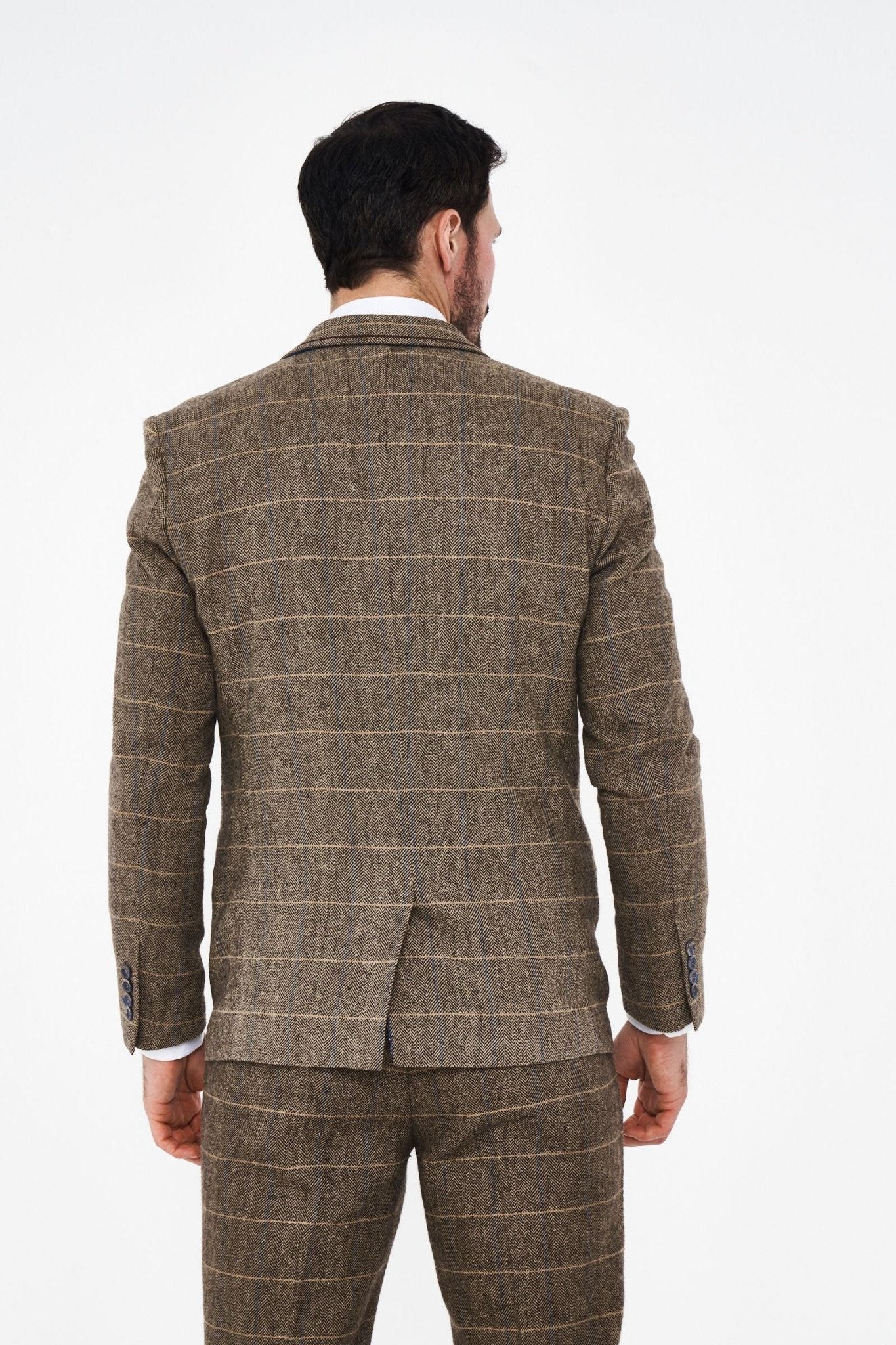 Albert Brown Tweed Three Piece Suit Short - Image 7