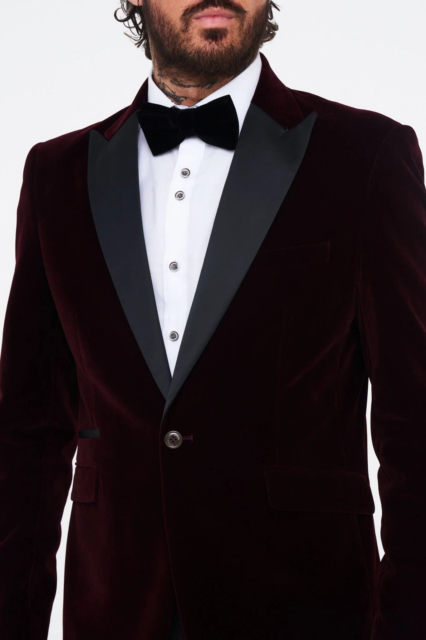 Cavani Rosa Wine Velvet Blazer - Image 4