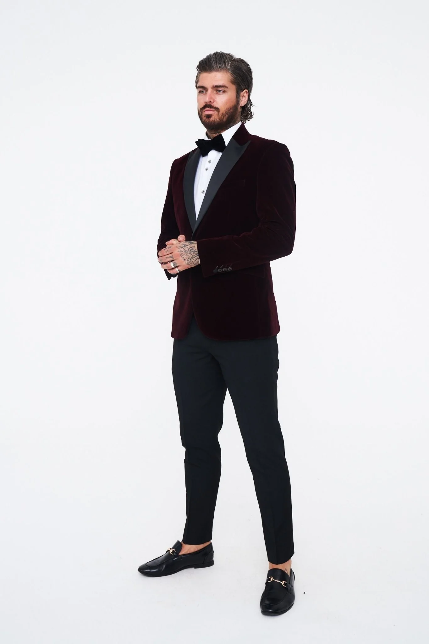 Cavani Rosa Wine Velvet Blazer - Image 5
