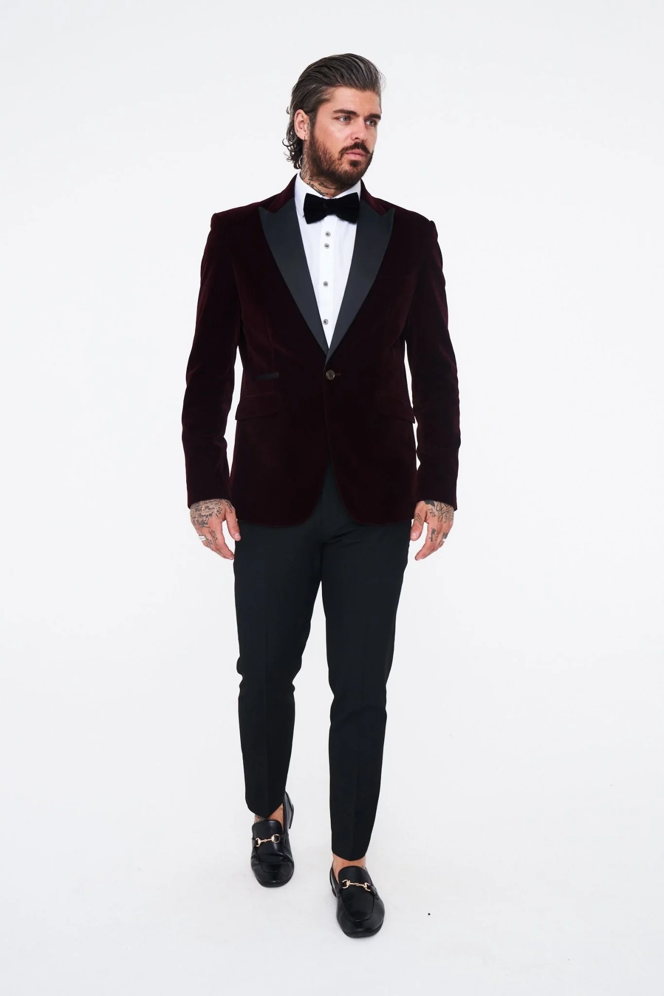 Cavani Rosa Wine Velvet Blazer - Image 6
