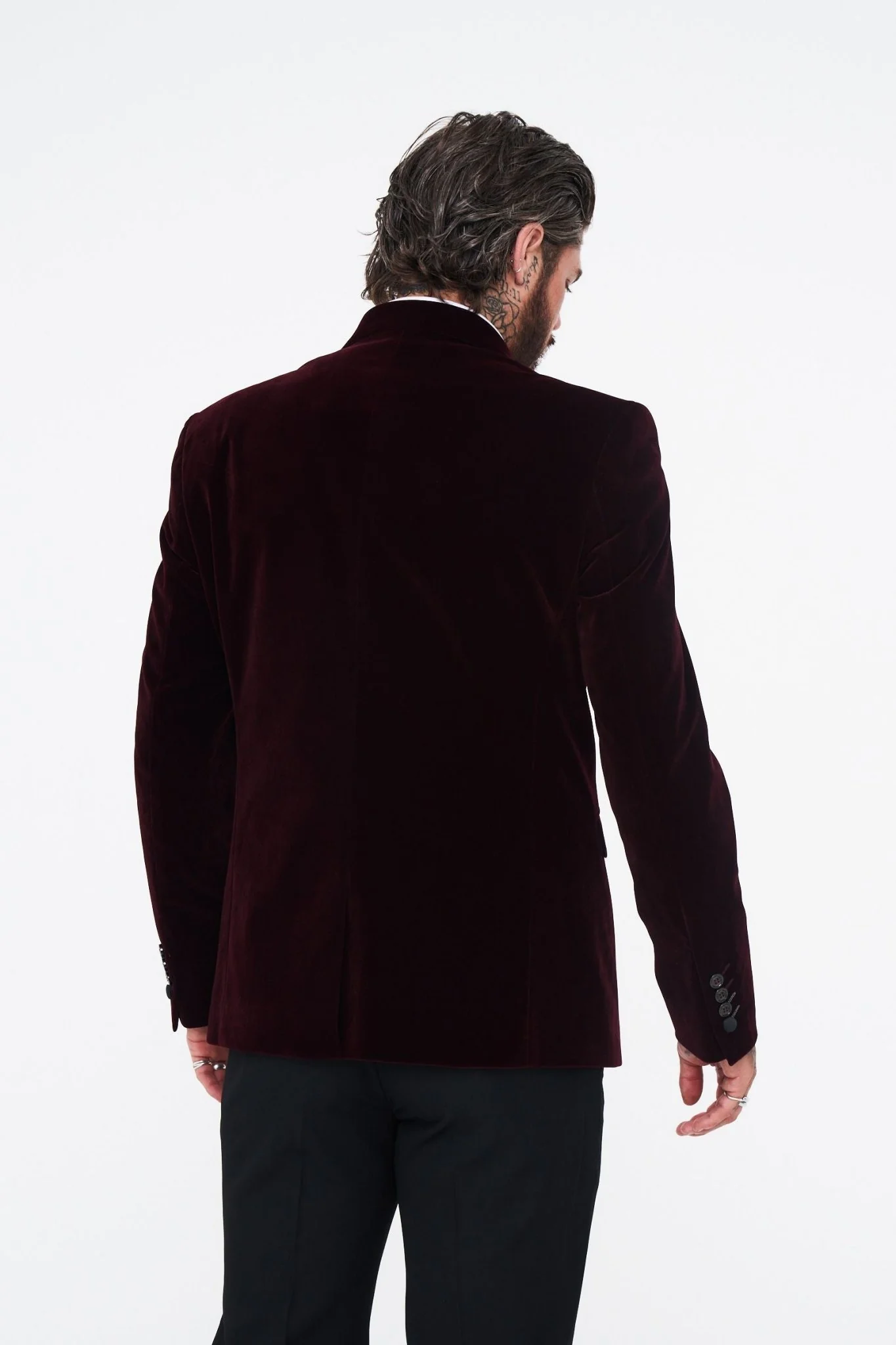 Cavani Rosa Wine Velvet Blazer - Image 8