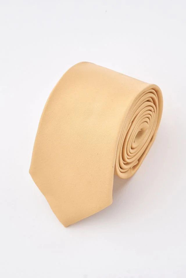 Champagne Gold Tie Set with Tie Bar & Cufflinks - Image 3