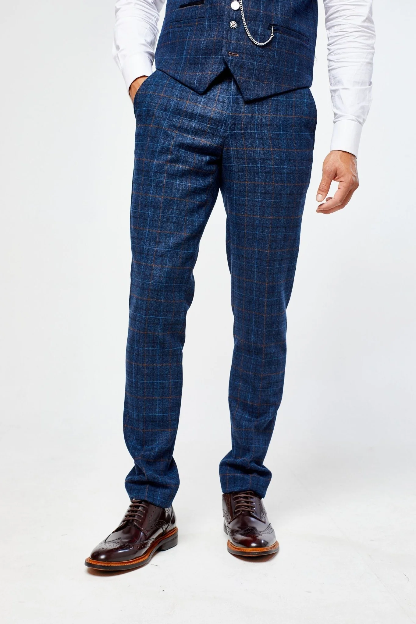 Cody Blue Check Three Piece suit - Image 12