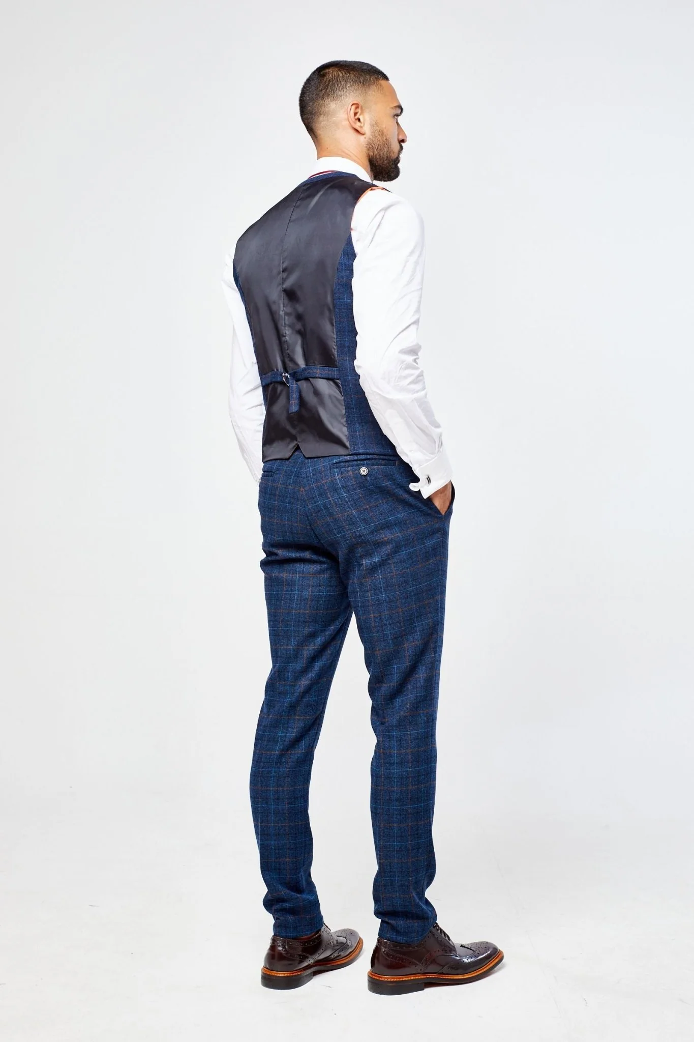 Cody Blue Check Three Piece suit - Image 8