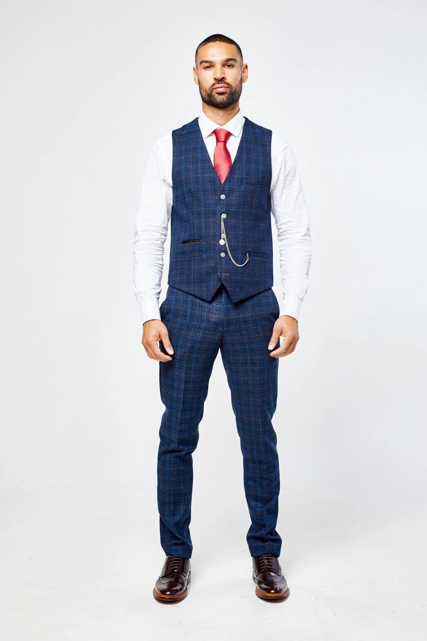 Cody Blue Check Three Piece suit - Image 9