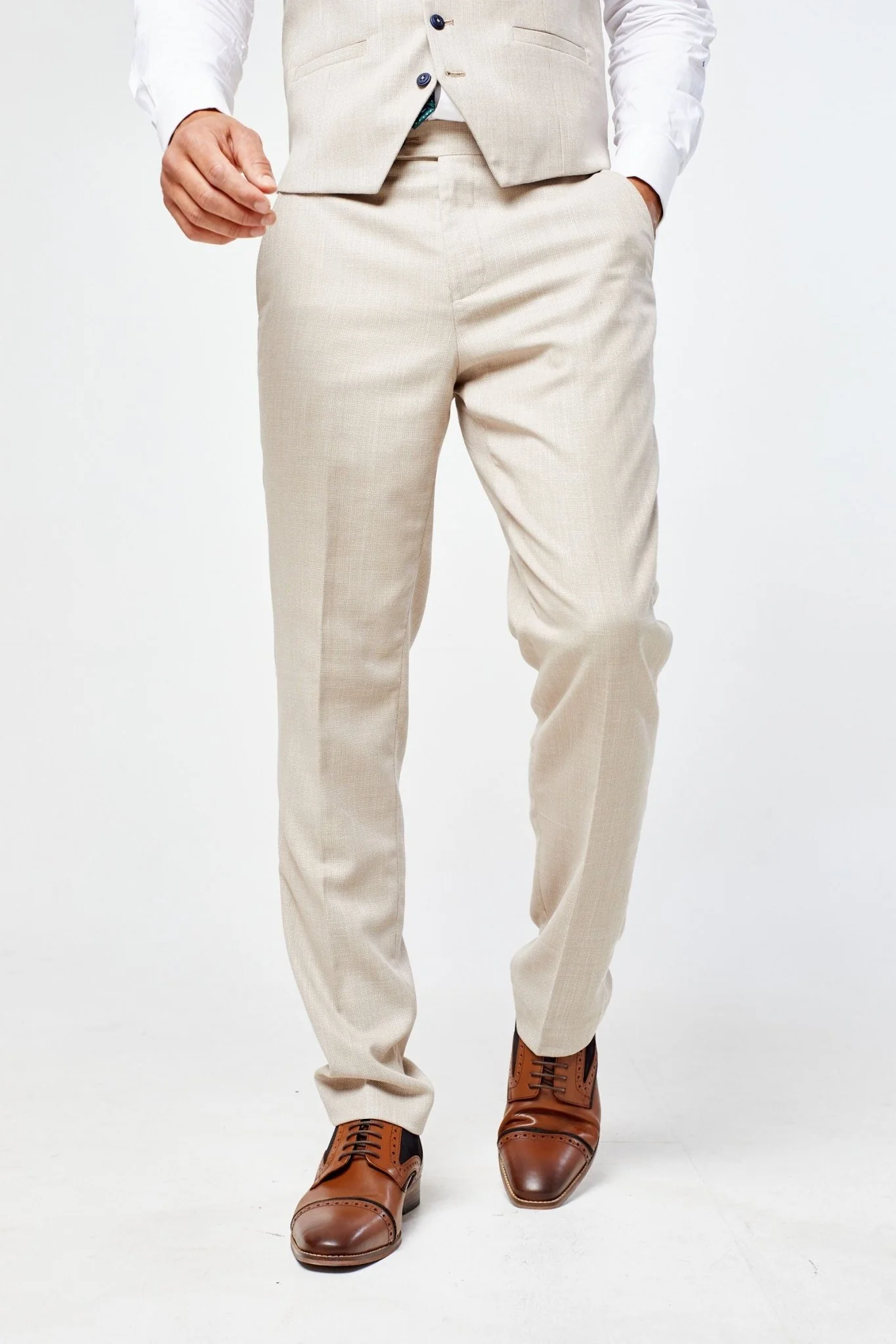 Miami Beige Three Piece Suit - Image 11