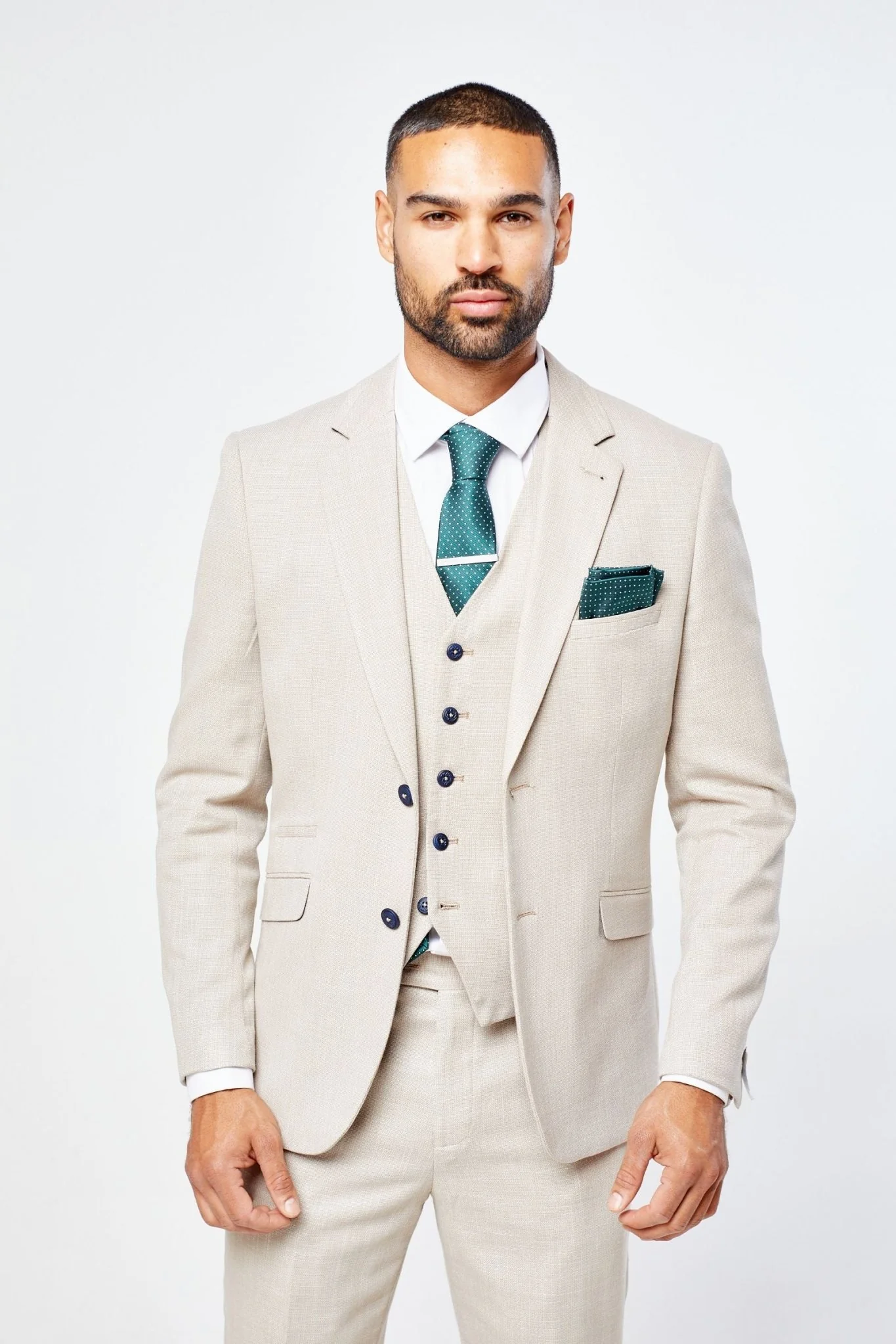 Miami Beige Three Piece Suit - Image 5
