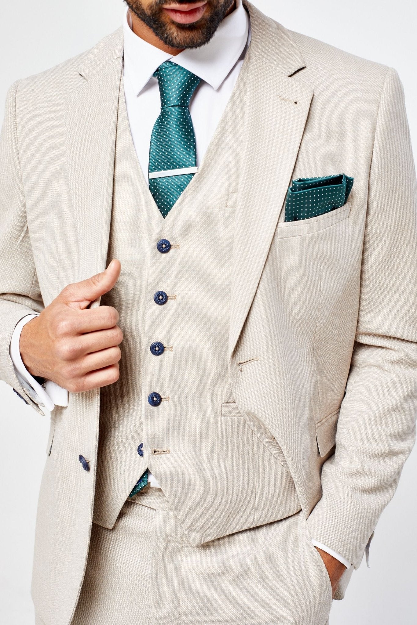 Miami Beige Three Piece Suit - Image 6