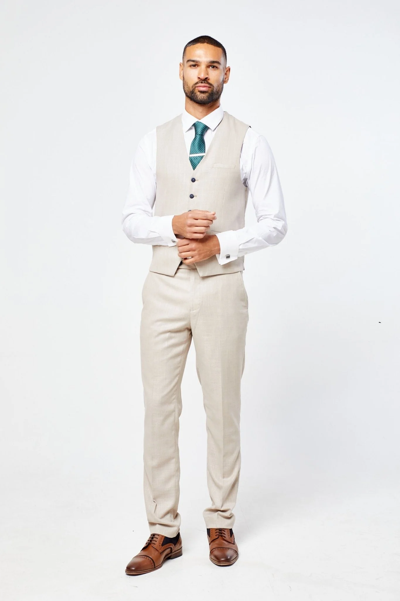 Miami Beige Three Piece Suit - Image 7