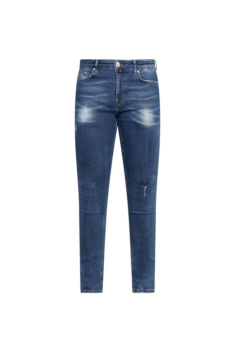 Dark Blue Washed Skinny Jeans