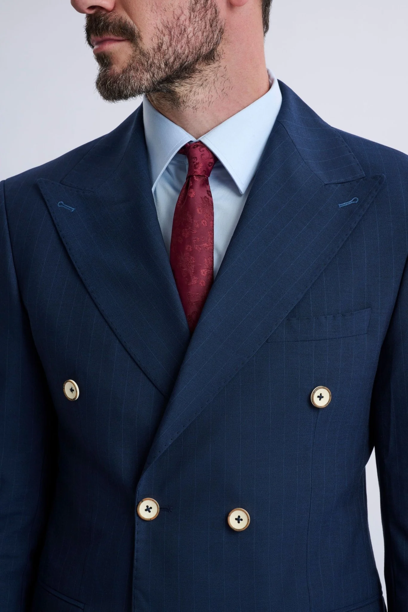 Fabrizio Navy Pinstripe Double-Breasted Suit - Image 8
