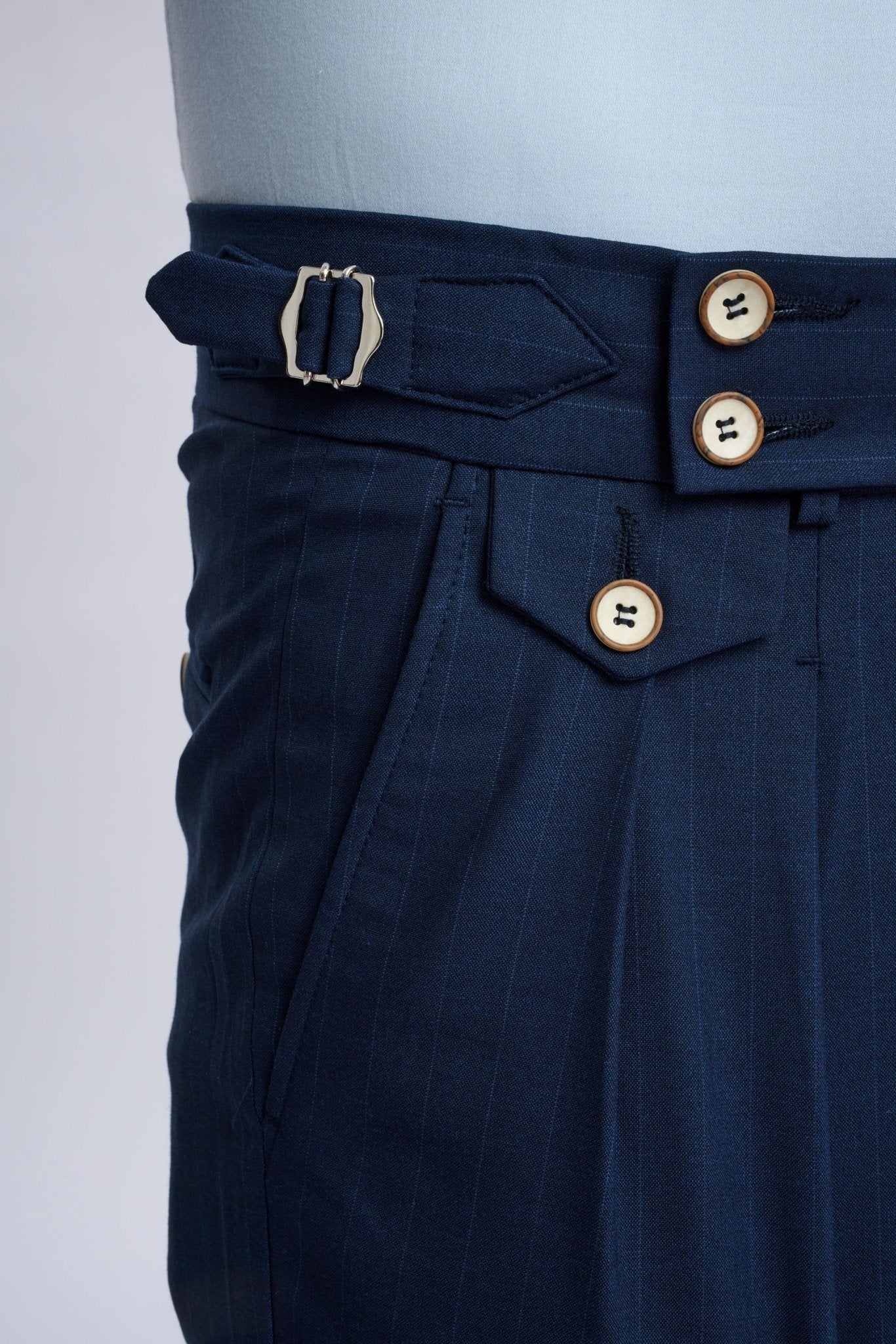 Fabrizio Navy Pinstripe Double-Breasted Suit - Image 9