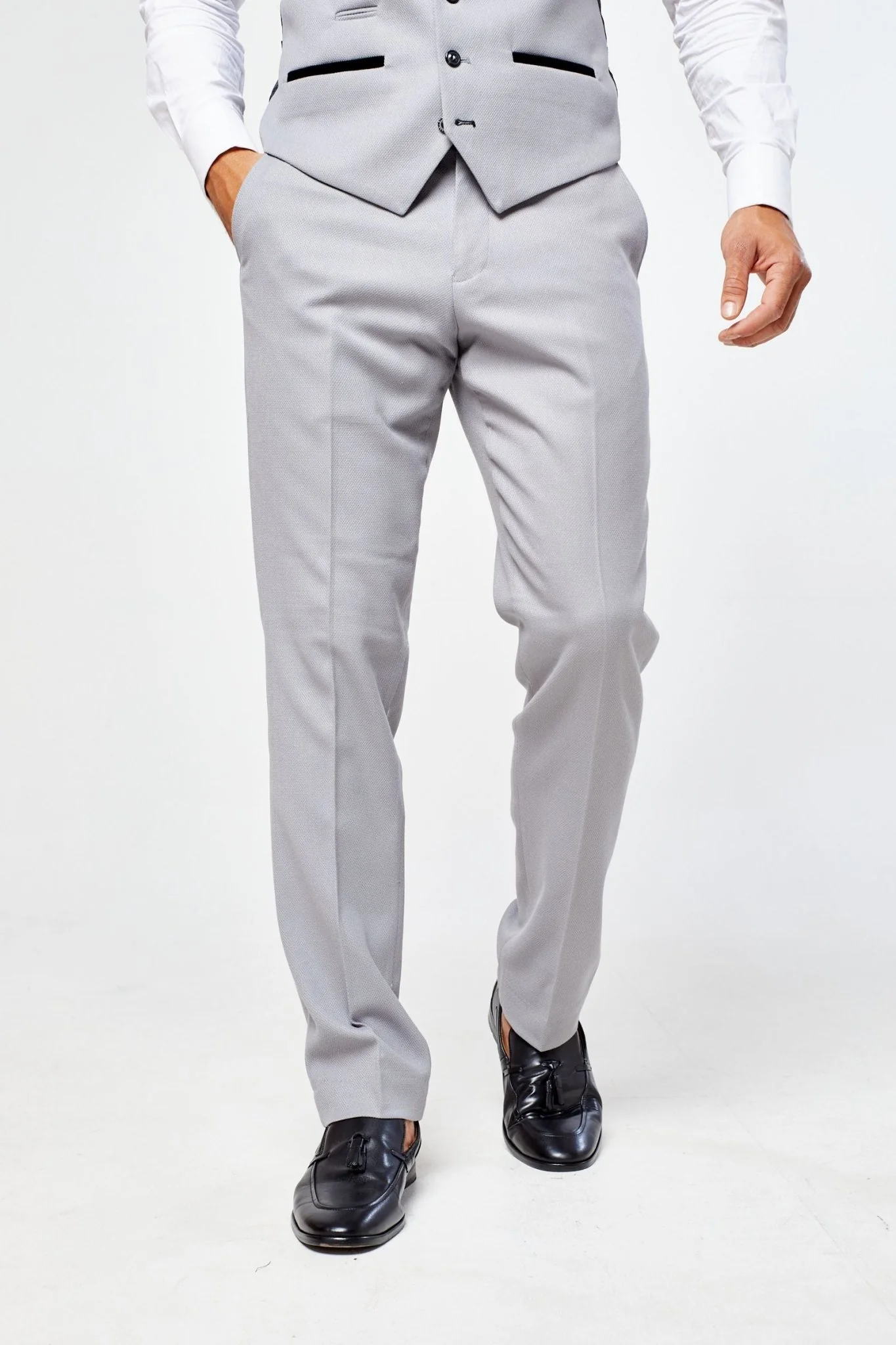 Edwin Silver Grey Notch Lapel Three Piece Suit - Image 10