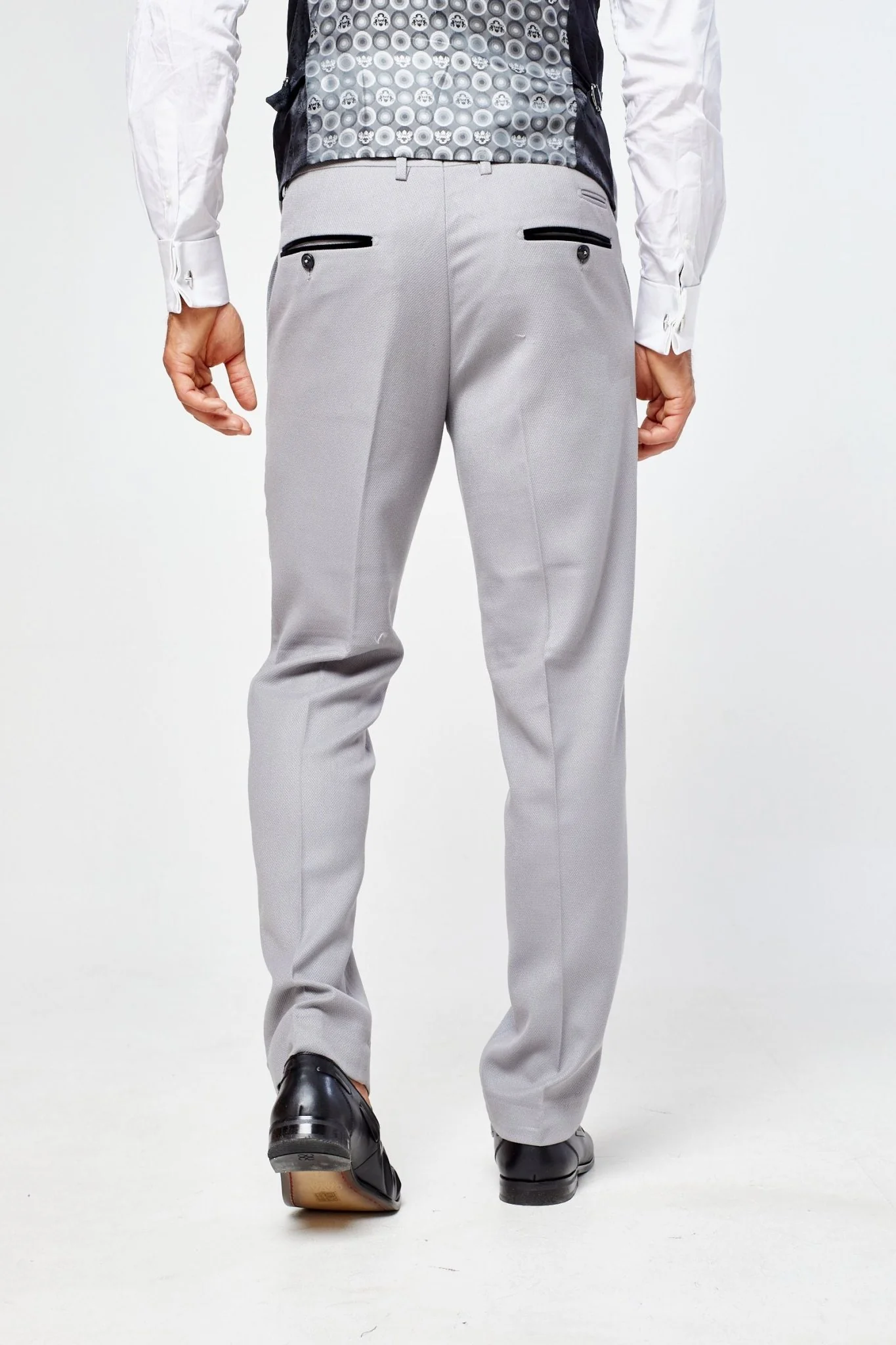 Edwin Silver Grey Notch Lapel Three Piece Suit - Image 11
