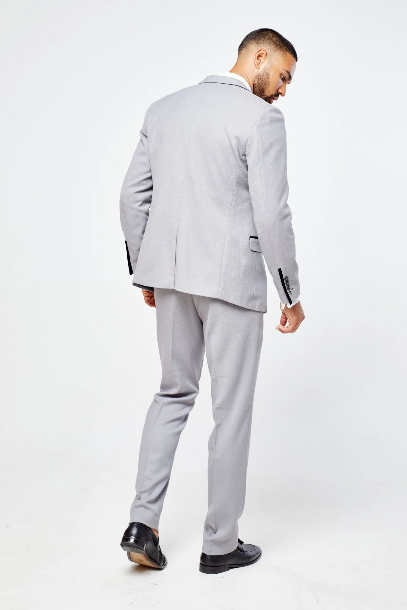 Edwin Silver Grey Notch Lapel Three Piece Suit - Image 2