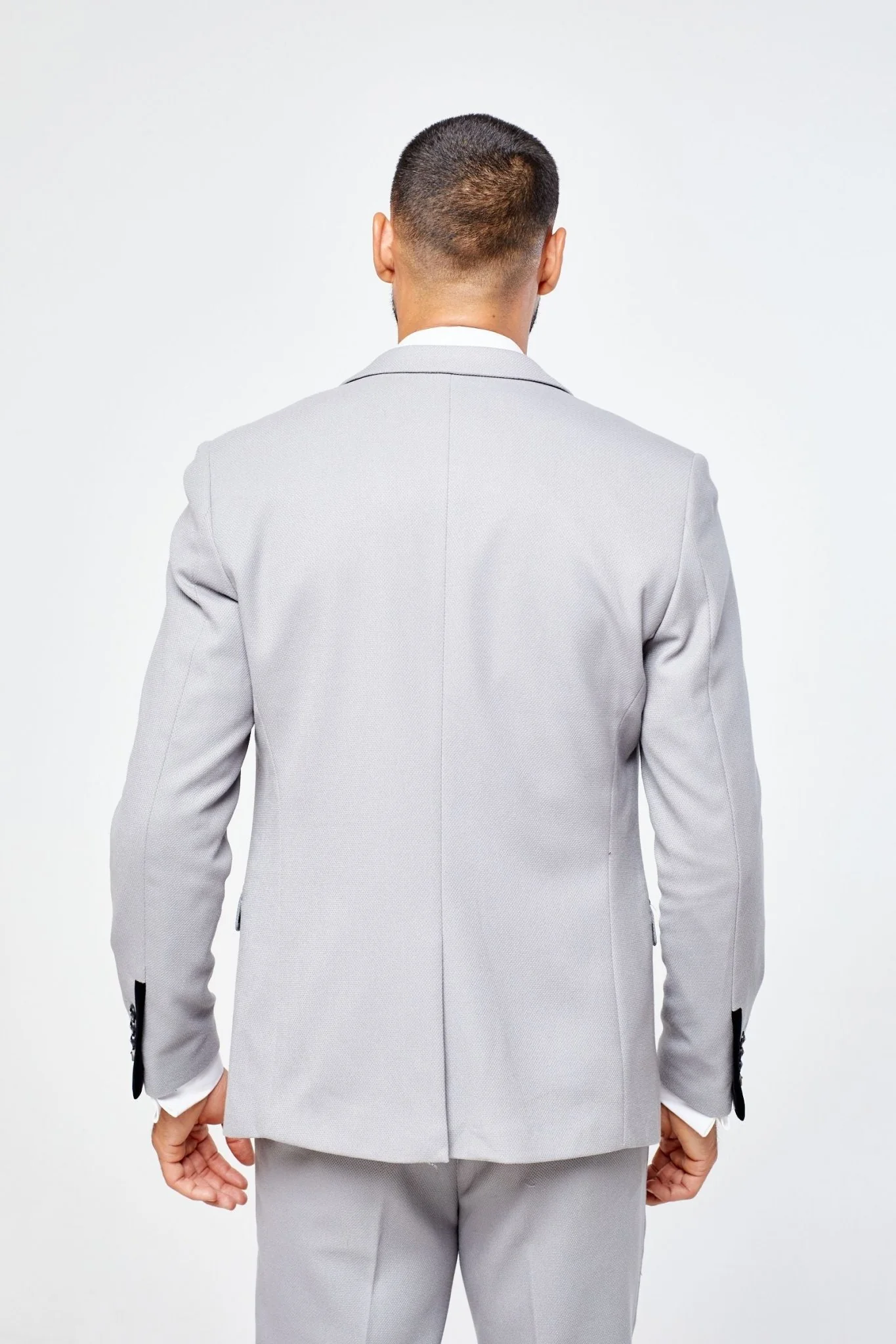 Edwin Silver Grey Notch Lapel Three Piece Suit - Image 3