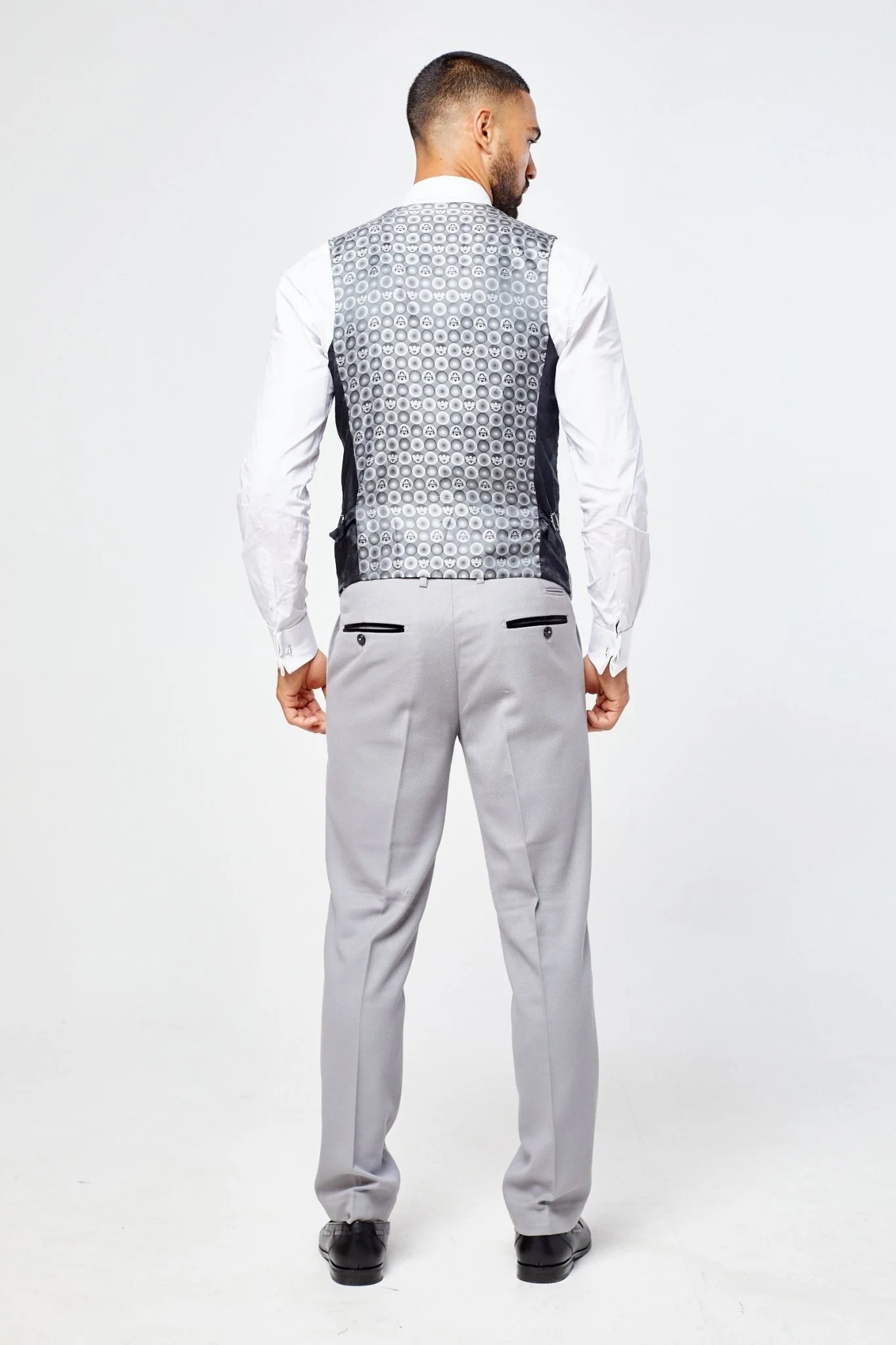 Edwin Silver Grey Notch Lapel Three Piece Suit - Image 7