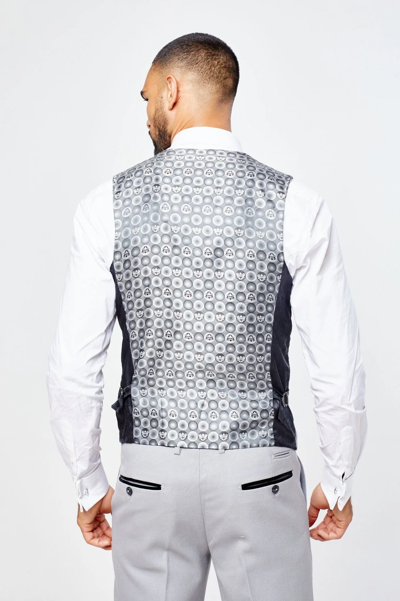 Edwin Silver Grey Notch Lapel Three Piece Suit - Image 8