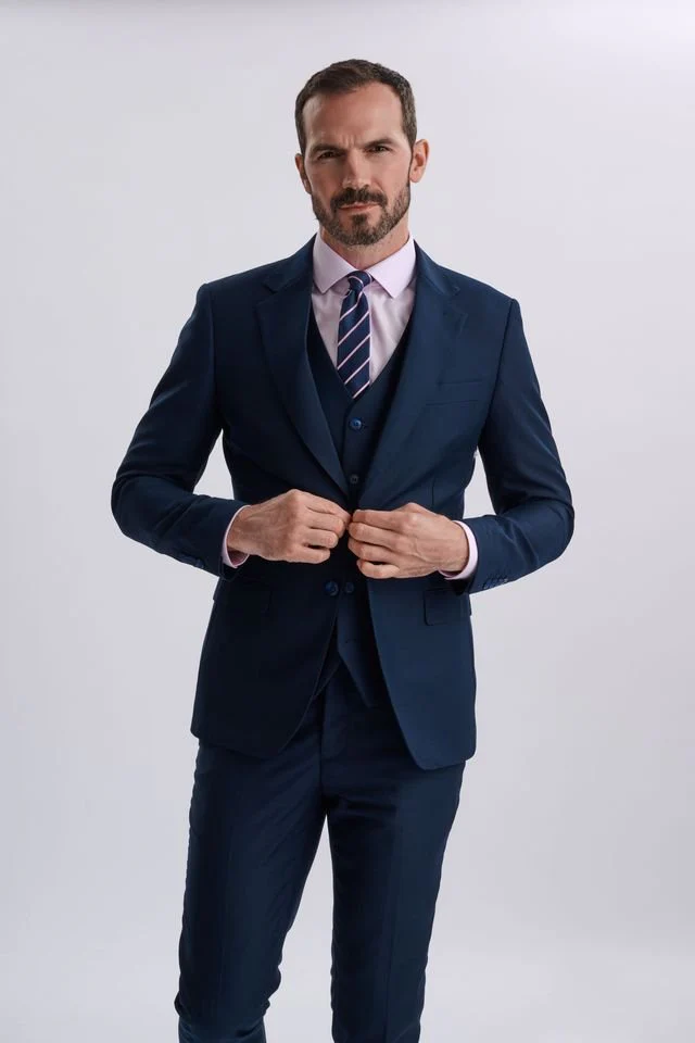 Fabio Navy Three Piece Suit - Image 10