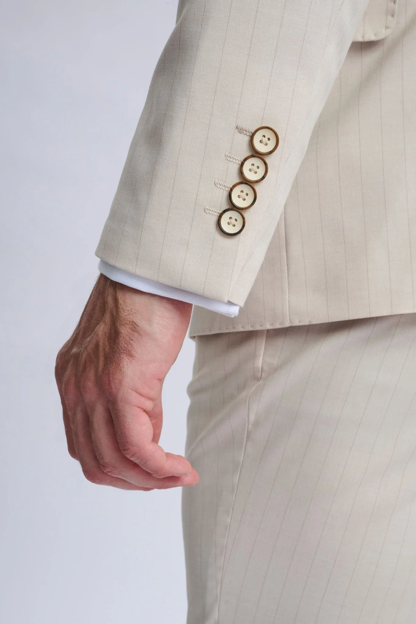 Fabrizio Beige Pinstripe Double-Breasted Suit - Image 7