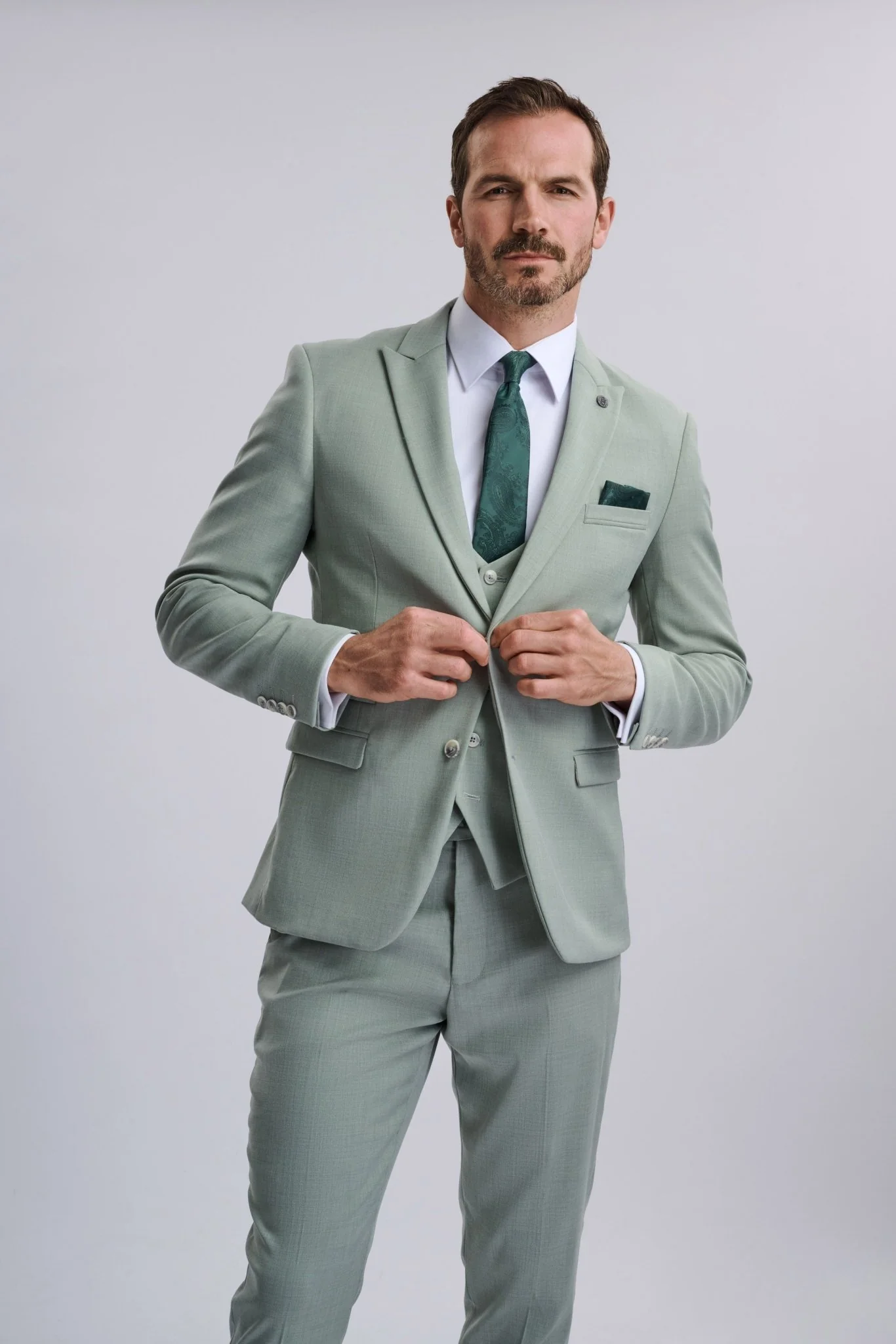Finley - Moss Green Three Piece Suit - Image 10