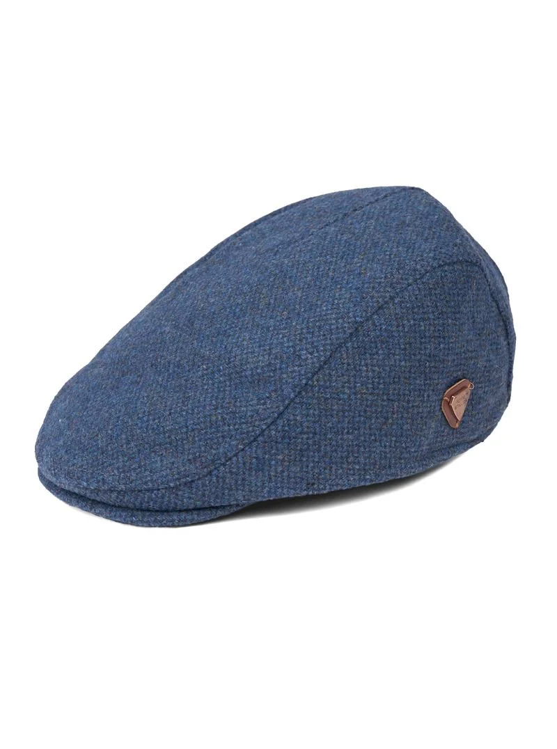 Franco Blue Tweed Flat Cap - Image 3