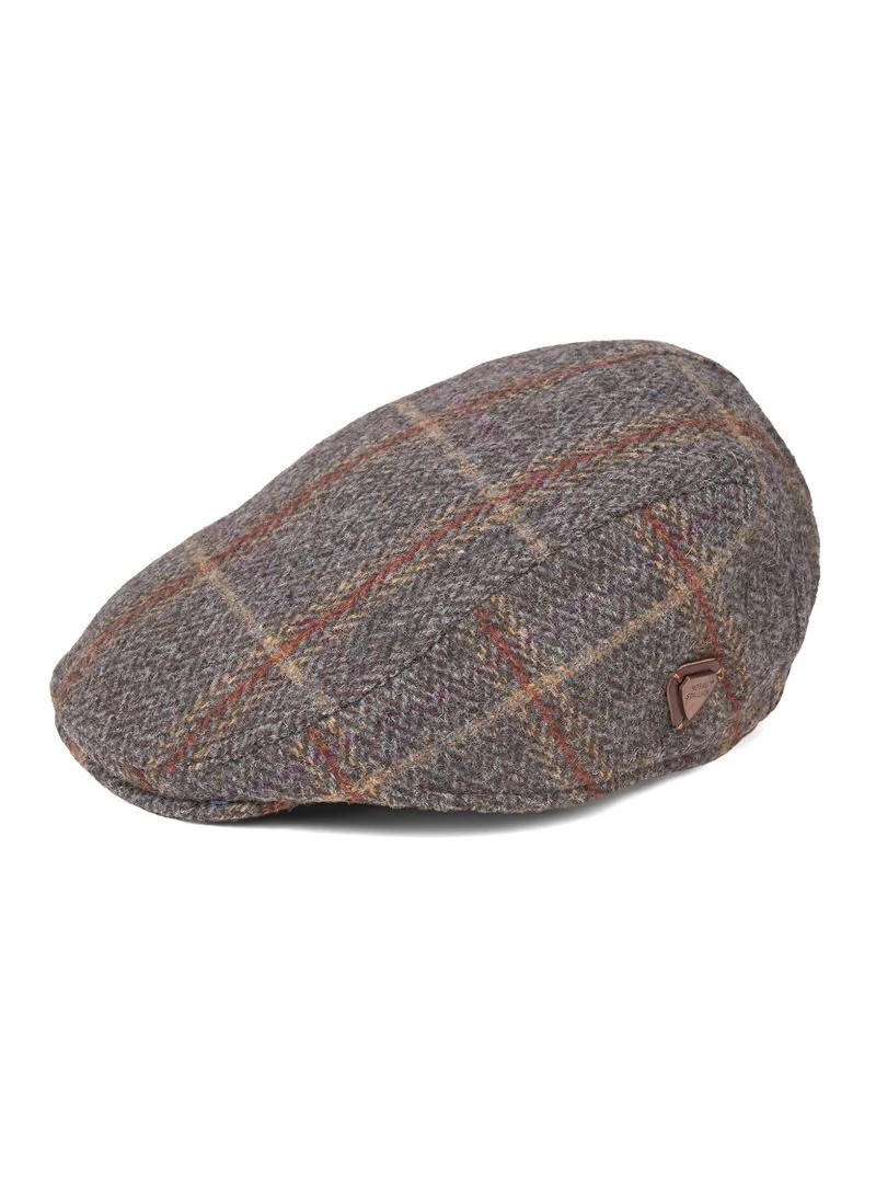 Franco Brown Check Tweed Flat Cap - Image 3