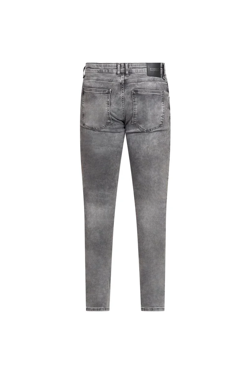 Grey Washed Distressed Skinny Jeans - Image 2