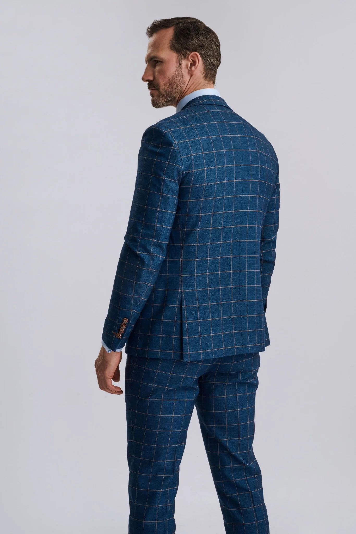 Hamleys Men's Navy Check Three Piece Suit - Image 8