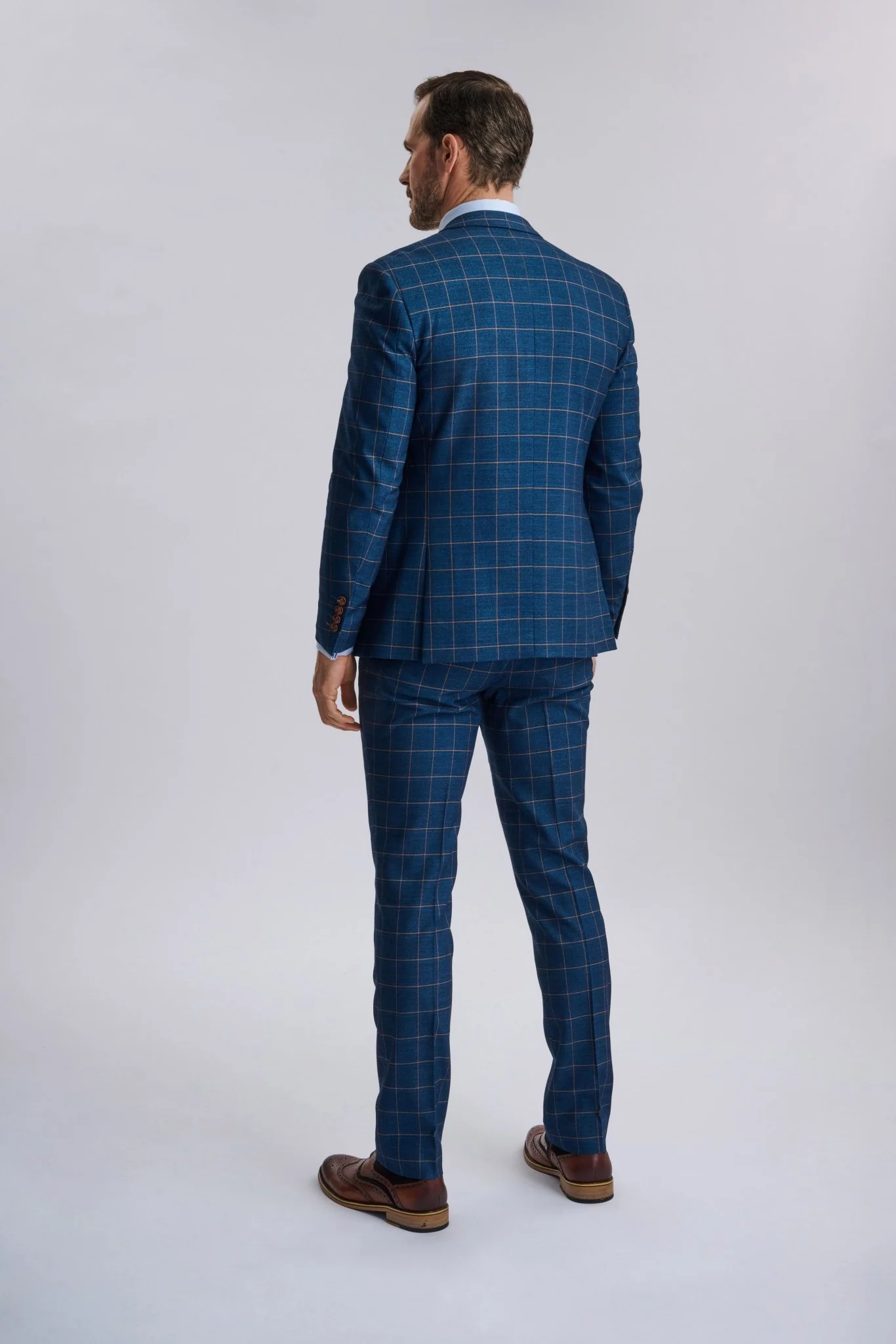 Hamleys Men's Navy Check Three Piece Suit - Image 9